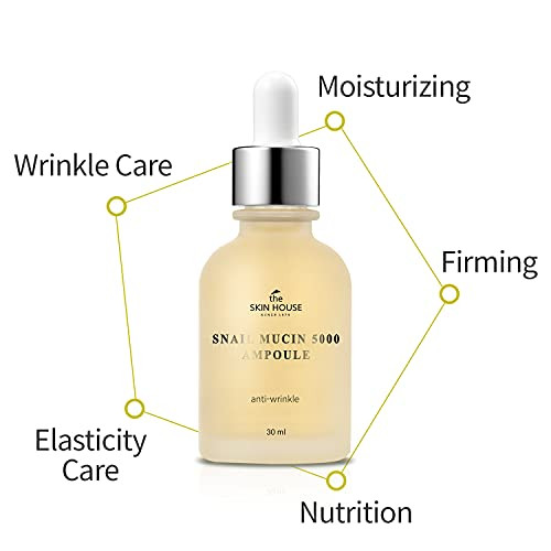 The Skin House Snail Mucin 5000 Ampoule 30Ml (1.01 Fl.Oz) Light And Watery Drop Texture Serum Nourishing Moisturizing And Replenishing Korean Skin Care K-Beauty