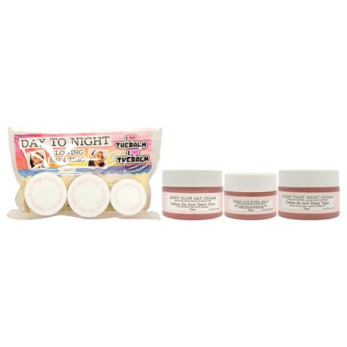 Thebalm The Balm Day To Night Glowing Skin Trio For Women - 3 Pc 1Oz Dewy Glow Day Cream 0.5Oz Under Eye Super Jelly 1Oz Sleep Tight Night Cream
