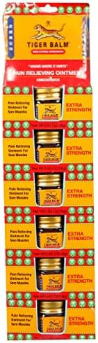 Tiger Balm Red Extra Strength Rub Balm Alcohol Cruelty 0.63 Ounce (Pack Of 6)