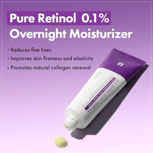 Tosowoong Real Retinol 0.1% Night Cream Anti-Aging Face Moisturizer With Retinol Bakuchiol Firmer Skin Reduce Wrinkles And Pore Minimizer Korean Skincare For Face & Neck 50Ml / 1.69 Fl. Oz