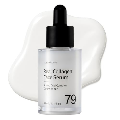 Tosowoong Real Collagen Face Serum Hydrating & Firming Serum With Hydrolyzed Collagen Hyaluronic Acid Plumps Sagging Skin Reduces Fine Lines And Wrinkles Korean Skincare 33Ml / 1.11 Fl. Oz