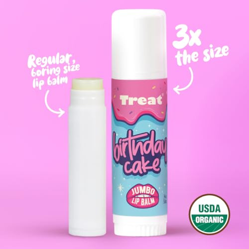 Treat Jumbo Lip Balm Organic & Cruelty (.50 Oz) (Birthday Cake Balm)