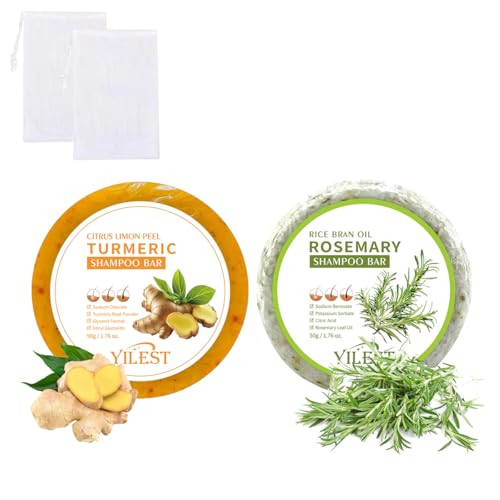 Uniqus Rosemary Shampoo Bar For Hair Growth 2 Pcs Rosemary & Ginger Solid Shampoo Bar For Hair Growth Thickening Strengthening Anti Hair Loss Multi-Fragrance For All Hair Type