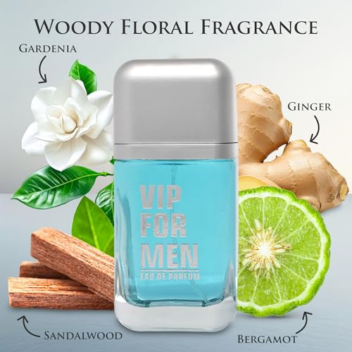 Urban Collection Vip For Men Eau De Parfum - Clean Woody Floral Fragrance - Top Notes Of Lavender Grapefruit Bergamot & Petitgrain - Base Scents Of Sandalwood Musk Guaiac Wood & Vetiver - Elegant 100Ml Bottle