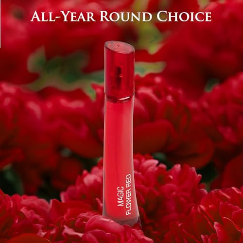 Urban Collection Magic Flower Red For Women - Fruity Floral Fragrance - Top Notes Of Mandarin Orange Sour-Sweet Rhubarb & Black Currant - Bse Scent Of Jasmine Peony & Vanilla - Vegan & Cruelty- Parfume Women