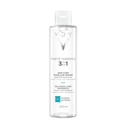 Vichy Puret Thermale One Step Micellar Water Makeup Remover & Facial Toner Micellar Cleansing Water & Vitamin B5 No Rinse Needed Gentle Eye Makeup Remover & Hydrating Toner For Face