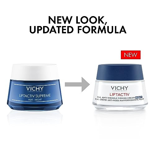 Vichy Liftactiv Supreme Night Cream Anti Aging Face Cream With Vitamin C And Rhamnose To Firm And Brighten Suitable For Sensitive Skin