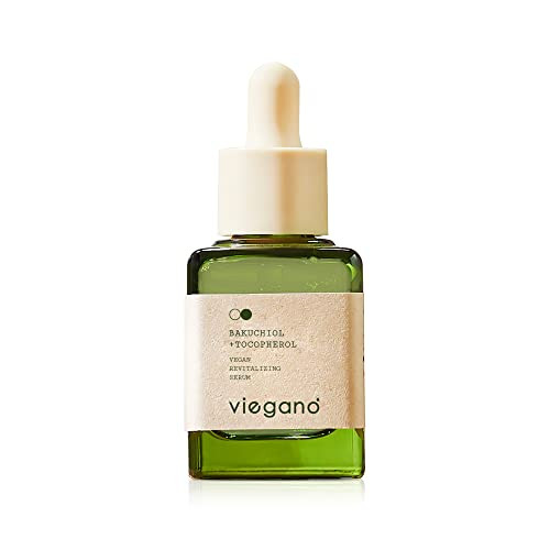 [ Viegano ] Rejuvenating Serum With Bakuchiol Retinol Alternative Bakuchiol + Tocopherol Targets Fines Lines & Wrinkles Korean Skincare For Elasticity & Uneven Texture 100% Vegan 35 Ml