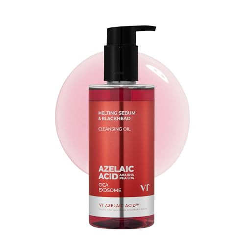 Vt Cosmetics Azelaic Acid Cleansing Oil For Acne-Prone & Sensitive Skin Lightweight Watery Texture Makeup Remover Pore Cleansing Oil Removes Spf & Sebum Blackhead Care (200 Ml / 6.76 Fl Oz)