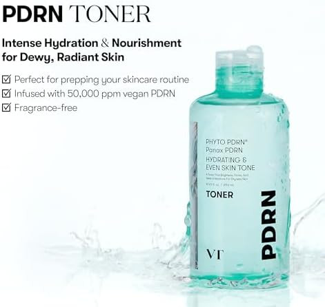 Vt Cosmetics Pdrn Toner Hydrating Facial Toner With 50000Ppm Vegan Pdrn Korean Wild Ginseng Niacinamide & Panthenol Lightweight Fragrance- Skin Soothing Korean Skincare (8.45 Fl. Oz.)