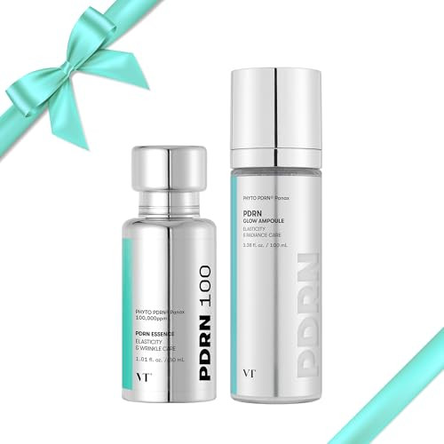 Vt Cosmetics Bundle Pdrn 100 Essence & Pdrn Glow Ampoule Glow Serum & Facial Mist Spray Wrinkle Care Firming & Anti-Aging Hydrating Skin Restoration For Dry & Sensitive Skin Korean Skin