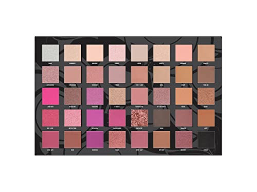 W7 Love Fest Pressed Pigment Palette - 40 Playful Party Colors With Matte Shimmer Glitters - Flawless Long-Lasting Bold Makeup