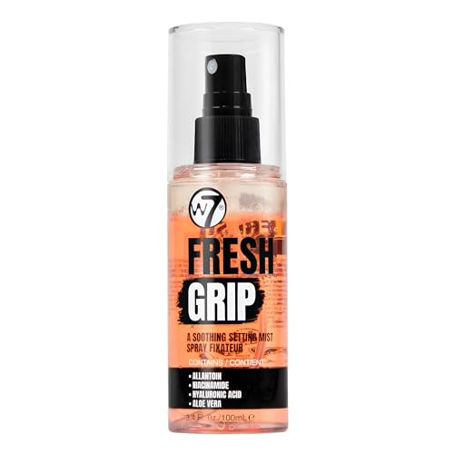 W7 Fresh Grip Soothing Setting Spray - Hydrating Bi-Phase Formula With Hyaluronic Acid & Vitamin E For Long-Lasting Makeup Hold 3.38 Fl Oz
