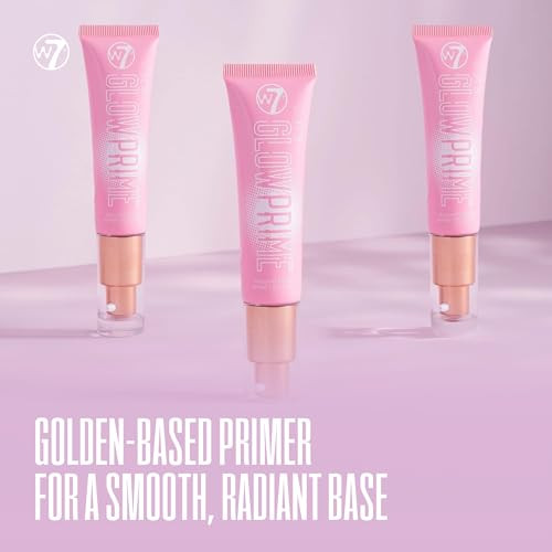 W7 The Fixer Glow Set - Makeup Primer & Setting Spray Duo For Radiant Dewy Finish - Golden Sheer Coverage Lightweight & Non-Sticky