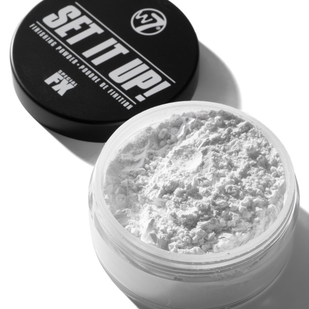 W7 Set It Up Loose Setting Powder & Precision Puff Translucent Feather-Light Finishing Powder & Soft Puff For A Flawless Matte Finish Easy Mess- Application For Every Makeup Lover