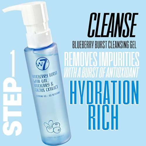 W7 Self Care Skincare Set Face Cleanser Toner Serum Moisturizer & Lip Mask Complete Daily Face Routine Full Size Long Lasting Products To Use At Home