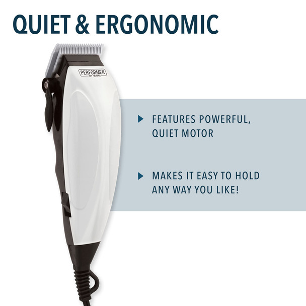 Wahl Canada Performer Haircutting Kit Quality Economy Clipper Complete With Accessories Powerful Quiet Motor Self-Sharpening Precision Ground Blades Hair Clipper At Home Haircutting Kit - Model