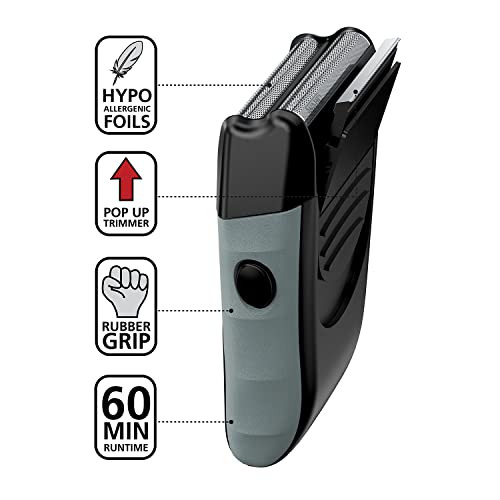 Wahl Bump- Rechargeable Foil Shaver With Hypoallergenic Titanium Cutters For Close Smooth Shaving - Model 7339-300