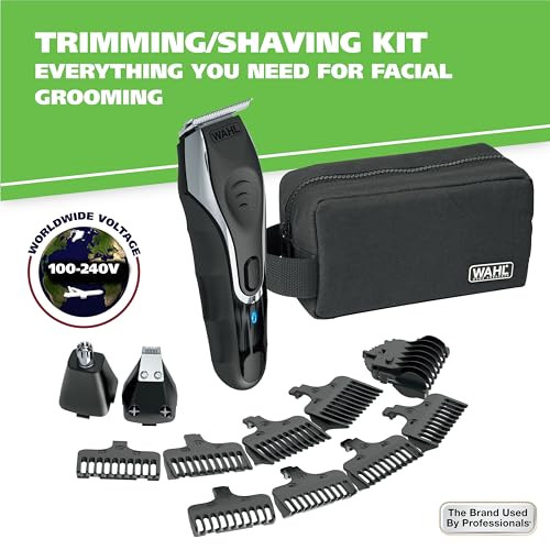 Wahl Aqua Blade Rechargeable Wet/Dry Lithium-Ion Deluxe Beard Trimmer For Men - Interchangeable Heads For Detailing Hair Mustache And Body Grooming - Model 9899-100