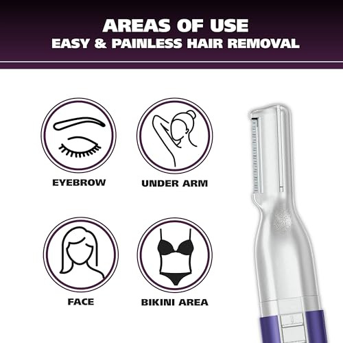 Wahl Clean & Confident Female Battery Pen Trimmer With Rinseable Blades For Eyebrows Facial Hair & Light Grooming- Hygienic Grooming & Easy Cleaning With Battery Included - Model 5640-100