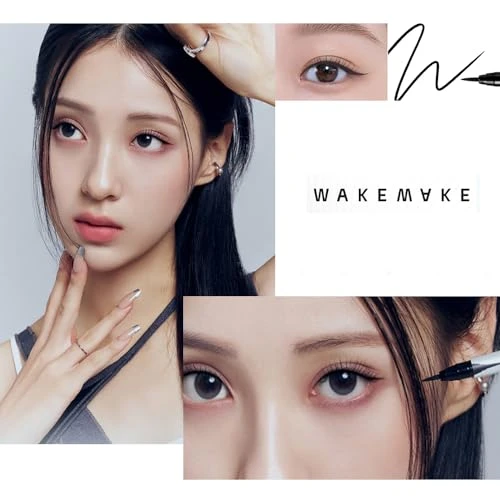 Wakemake Any Proof Eyeliner Korean Makeup Liquid Eyeliner Waterproof Smudge-Proof Ultra-Fine Tip Long Lasting Waterproof Liquid Eyeliner 0.05 Oz (Pack Of 2)