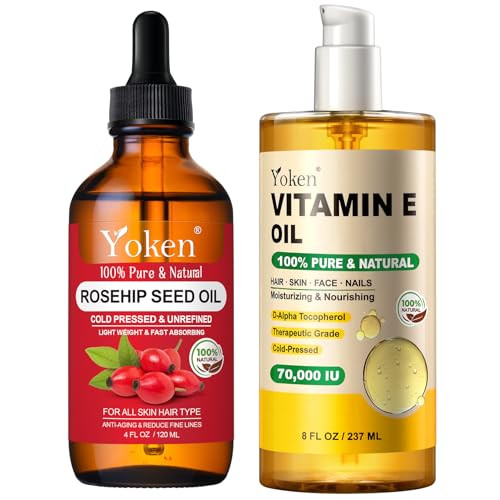Yoken Organic Vitamin E Oil & Rosehip Seed Oil100% Pure Oil For SkinScars And Face Care