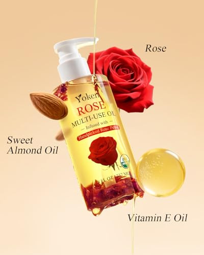 Yoken Multi-Used Body Oil For Skin Usda CertifiedFaceHair And NailsMulti Purpose Organic Oil With Rose PetalsVitamin E & Almond Oil Nourishing & Hydrating Body Oil For Moisture & Skin After Bath Oil