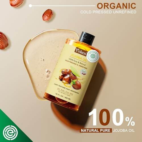 Yoken Vitamin E Oil 8 Fl Oz And Jojoba Oil 16 Fl Oz Set: Cold Pressed Virgin Organic Oil For Face Hair Body After Bath - 100% Natural Moisturizing Skin Oil Smooth Scars Dry Skin