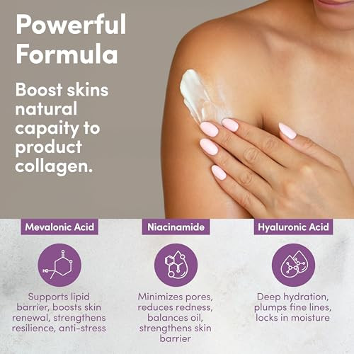Yuni Niacinamide Moisturizer Collagen Boosting Face Cream 5% Niacinamide For Sensitive Skin Anti Aging Skincare Skin Tightening Plant Based Vegan Skincare 1.7 Oz