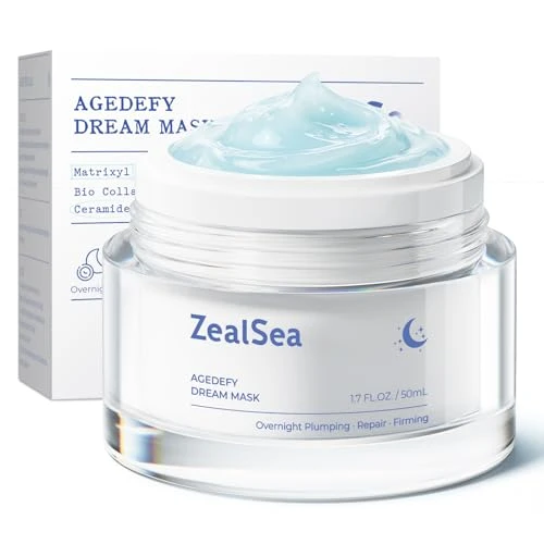 Zealsea Agedefy Prestige Overnight Sleeping Mask Clinically-Proven Matrixyl 3000 Peptides + Ceramides Barrier Renewal Nighttime Plumping Firming Silky-Smooth Morning Glow Lightweight 1.7Oz