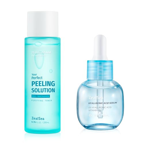 Zealsea 2% Salicylic Acid Toner For Face With 2% Niacinamide And Zealsea 2% Pure Hyaluronic Acid Serum For Face With Vitamin B5 Bundle