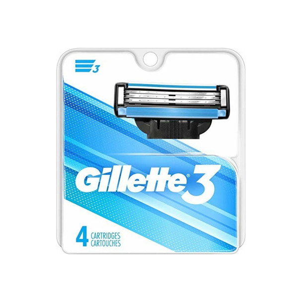 Gillette 3 Man Razor Blade 4 ea