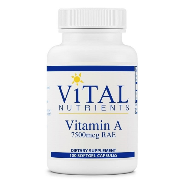 Vital Nutrients Vitamin A 7500mcg RAE 25000 IU 100 Softgels