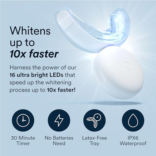 Auraglow Teeth Whitening Kit With Led Light & Whitening Toothpaste 35 Carbamide Peroxide Gel 20 Treatments Whiten Up To 10 Shades