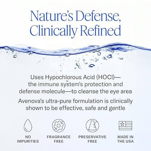 Avenova Eyelid And Eyelash Cleanser Spray - Gentle Pure Hypochlorous Acid Spray For Eye Irritation - Daily Lash And Eyelid Cleanser - 3-Pack 20Ml Glass Bottle
