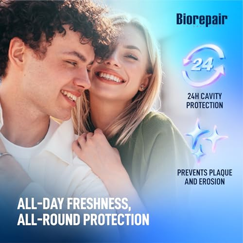Biorepair Total Protection Plus Toothpaste W/Microrepair Hydroxyapatite Bad Breathe Remineralize and Repair Enamel Reduce Tatar and Plaque  Tooth Decay  Acid Erosion  No Fluoride 2.54Oz