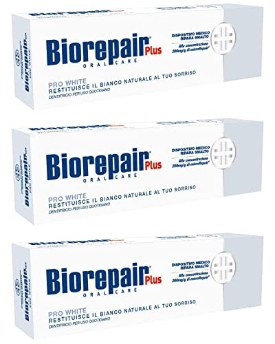 Biorepair Pro White Daily Toothpaste - 2.54 Fluid Ounces (75Ml) Tubes (Pack Of 3) Italian Import