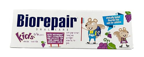 Biorepair Kids 0-6 Oral Care Toothpaste Grape 1.7Fl.Oz 50Ml Pack Of 4