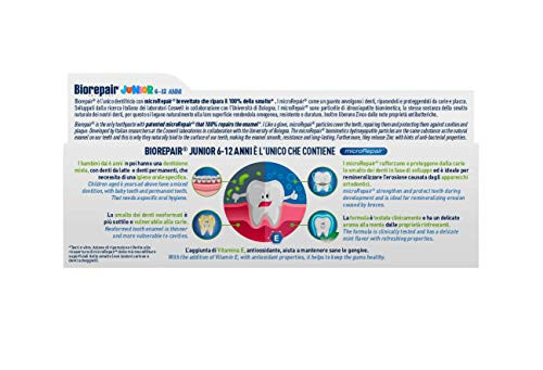 Biorepair Oral Care Junior 7-14 Years Toothpaste Fluoride Free With Mint Extract - 2.53 Fluid Ounces (75Ml) Tube Italian Import