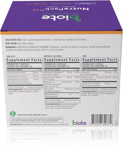 Biote Nutraceuticals - Nutrapackplus - Hormone Balance Vitality Support (Daily Packets 30-Day)