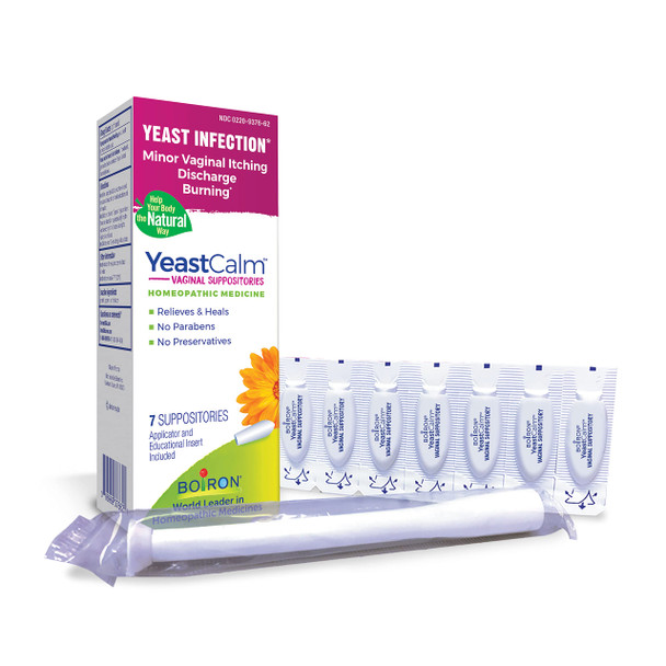 Boiron Yeastcalm Homeopathic Suppositories For Yeast Infections Burning Discharge And Minor Vaginal Itching 7 Count