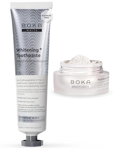 Boka Fluoride Free Whitening Toothpaste And Boka Teeth Whitening Powder Nano Hydroxyapatite Appropriate For Sensitive Teeth For Adults Oral Care