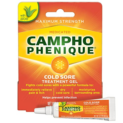 Campho-Phenique Cold Sore Treatment 0.23 Oz & Dentek 150 Count Triple Clean Advanced Clean No Break & No Shred Floss Picks
