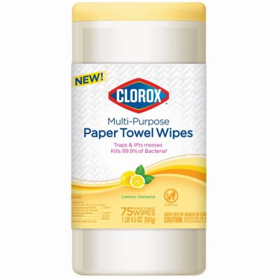Clorox 32578 Multi-Purpose Paper Towel Wipe Lemon Verbena Scent 75-Ct. - Quantity 6