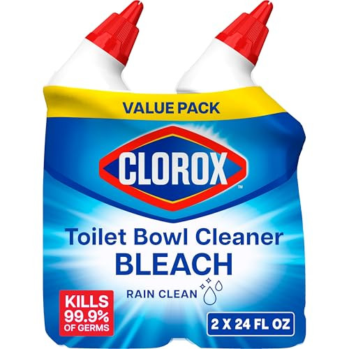 Clorox Toilet Bowl Cleaner Bleach Rain Clean 24 Fluid Ounces Pack Of 2 (Package May Vary)