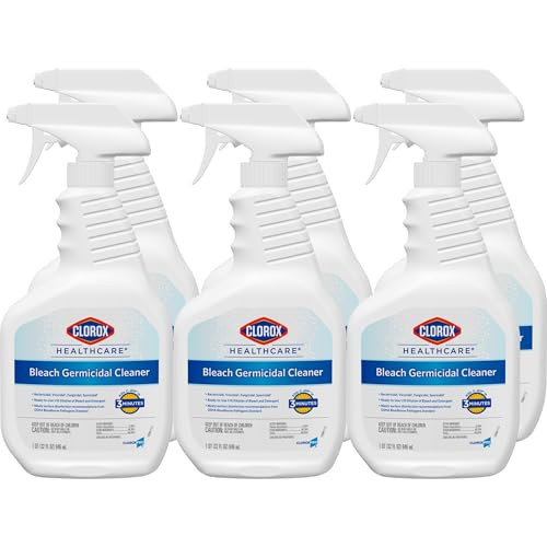 Clorox Healthcare Bleach Germicidal Cleaner Spray 32 Fluid Ounces Pack Of 6 (Package May Vary)