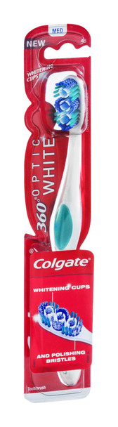 Colgate 360 Optic White Full Head Toothbrush Medium (Pack Of 6)