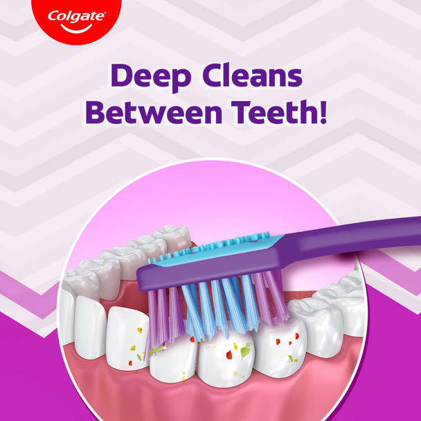 Colgate Zigzag Toothbrush For Deep Inter Dental Clean With Multi Angle Zig Zag Bristles (Medium Pack Of 6)