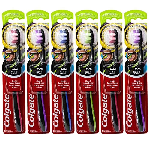 Colgate 360 Fresh N' Protect Toothbrush Ultra Compact Soft (Colors May Vary) - Pack Of 6