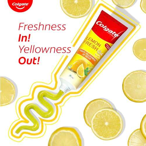 Colgate Lemon Fresh Gel Toothpaste Fights Yellowness Of Teeth Freshens Breath Anticavity Toothpaste 120Gm/4.3 Oz